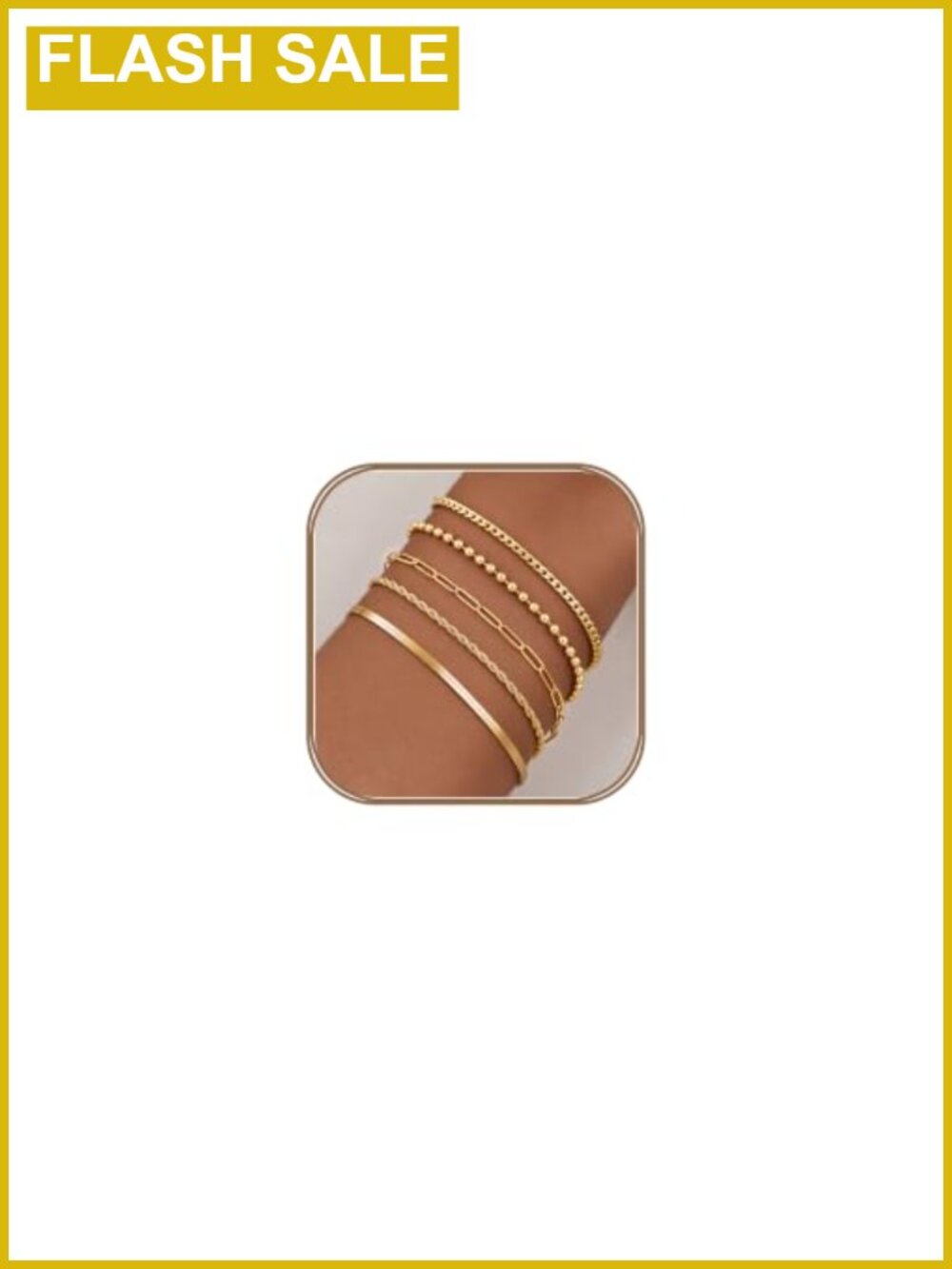 14K Gold Plated Bracelet Set Waterproof Non Tarnish Stackable Jewelry